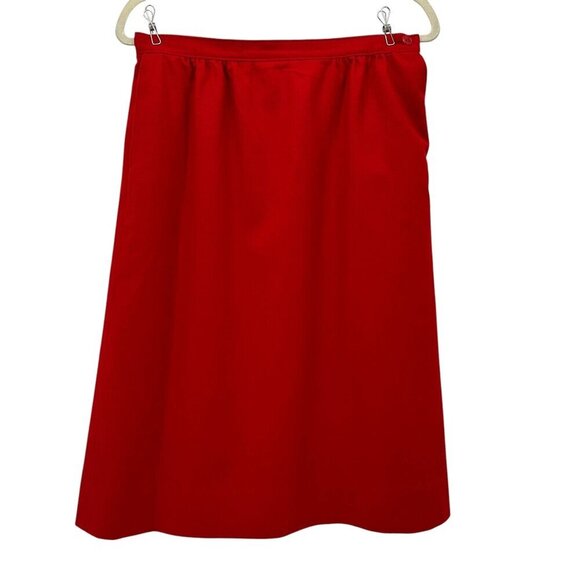 Vintage Pendleton Virgin Wool Red High Waisted Knee Length Skirt Womens 12 - Picture 1 of 5